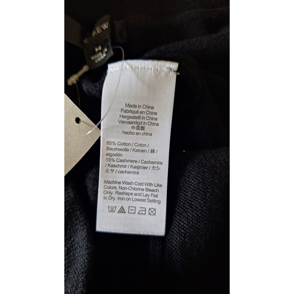 J.Crew Sweatpants Womens Size M Black Cotton Cashmere Drawstring Pull On - Picture 3 of 8